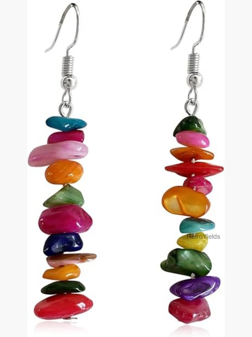 Bohemian Rose Quartz Crystal Long Dangle Drop Earrings